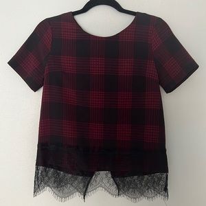 JOA Los Angeles Plaid Top